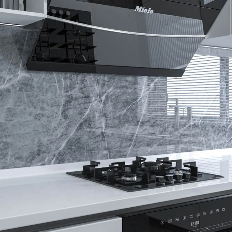

60cm*10m marble pattern tile stickers waterproof cabinet renovation kitchen high temperature resistant oil Proof Wallpaper PVC