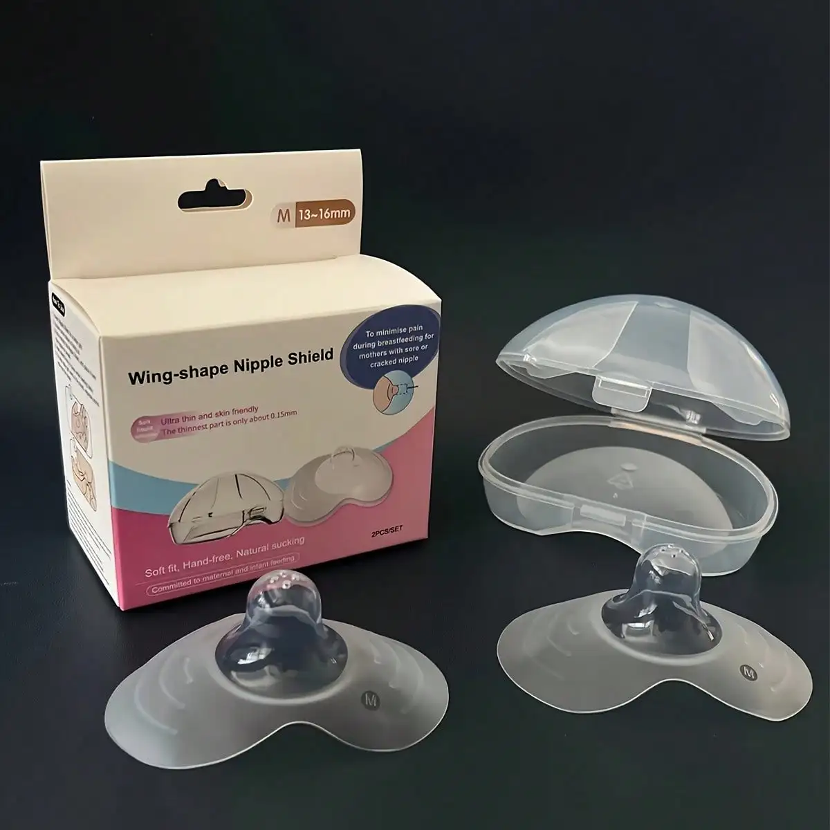 2pcs/Pack New Silicone Nipple Shields with Box, Breastfeeding Nipple Protectors, Soft Breast Shell, Nipple Covers