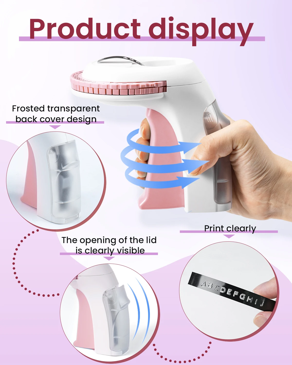 Label Maker for Jars 3D Handheld Sticker Embossed Labeller with 6 Tapes Protable Embossing Label Printer for Home DIY Crafting