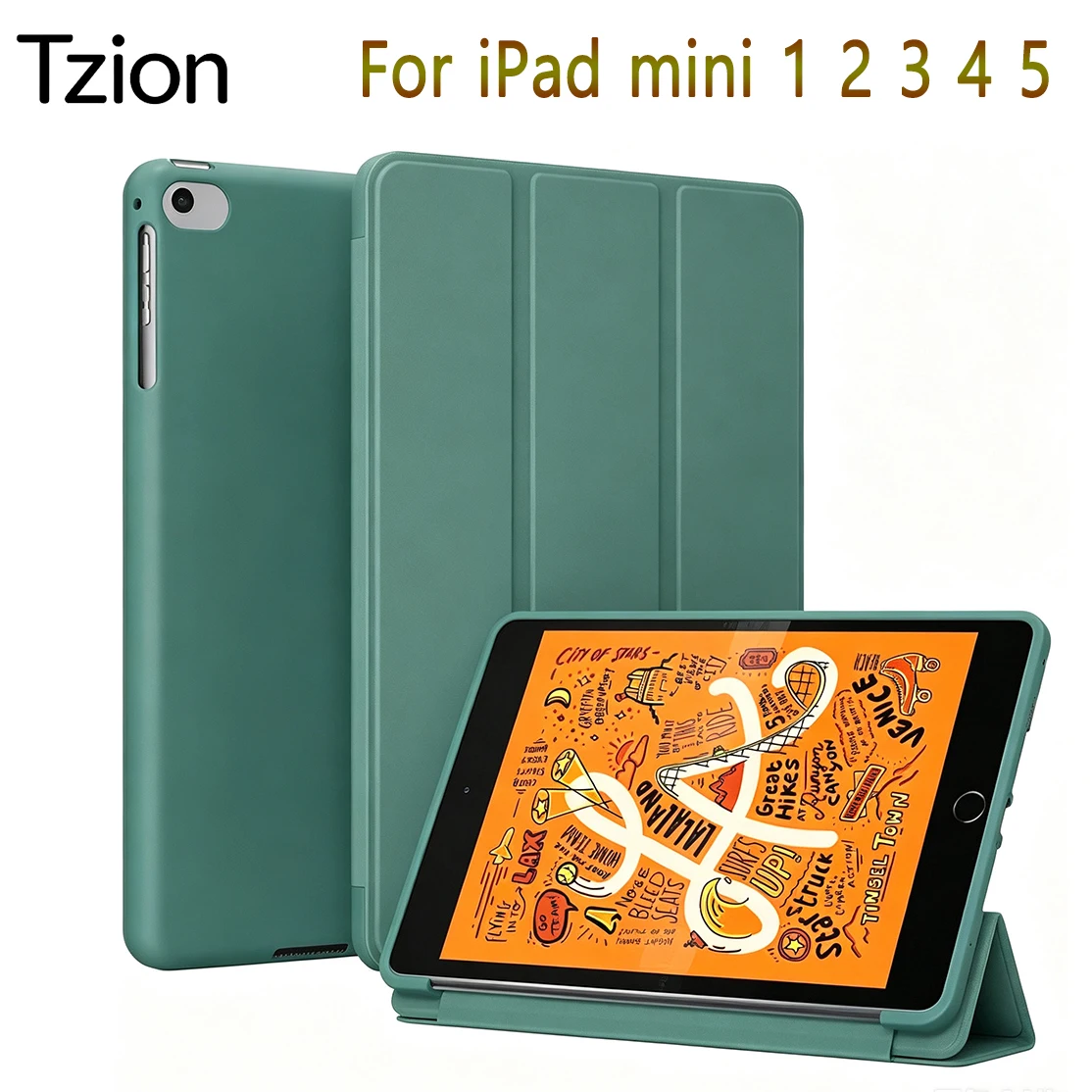For Apple iPad mini 1 2 3 4 5 7.9-inch, Magnetic Tablet Case for iPad mini 1/2/3/4/5 Flip Smart Cover with Auto Wake Sleep
