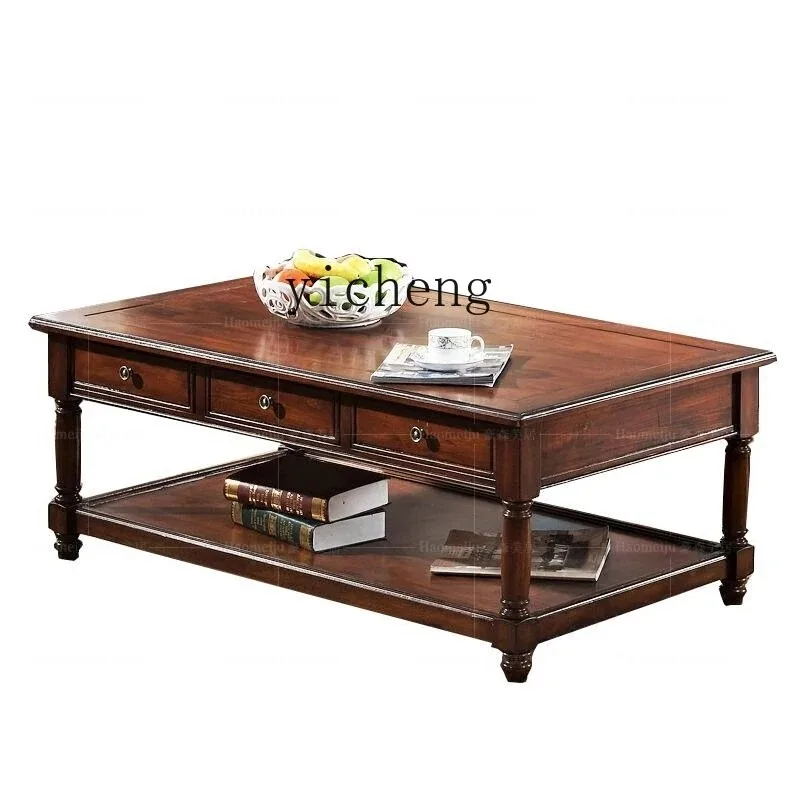D21 Solid Wood Coffee Table Rectangular Coffee Table Living Room Corner Small Apartment