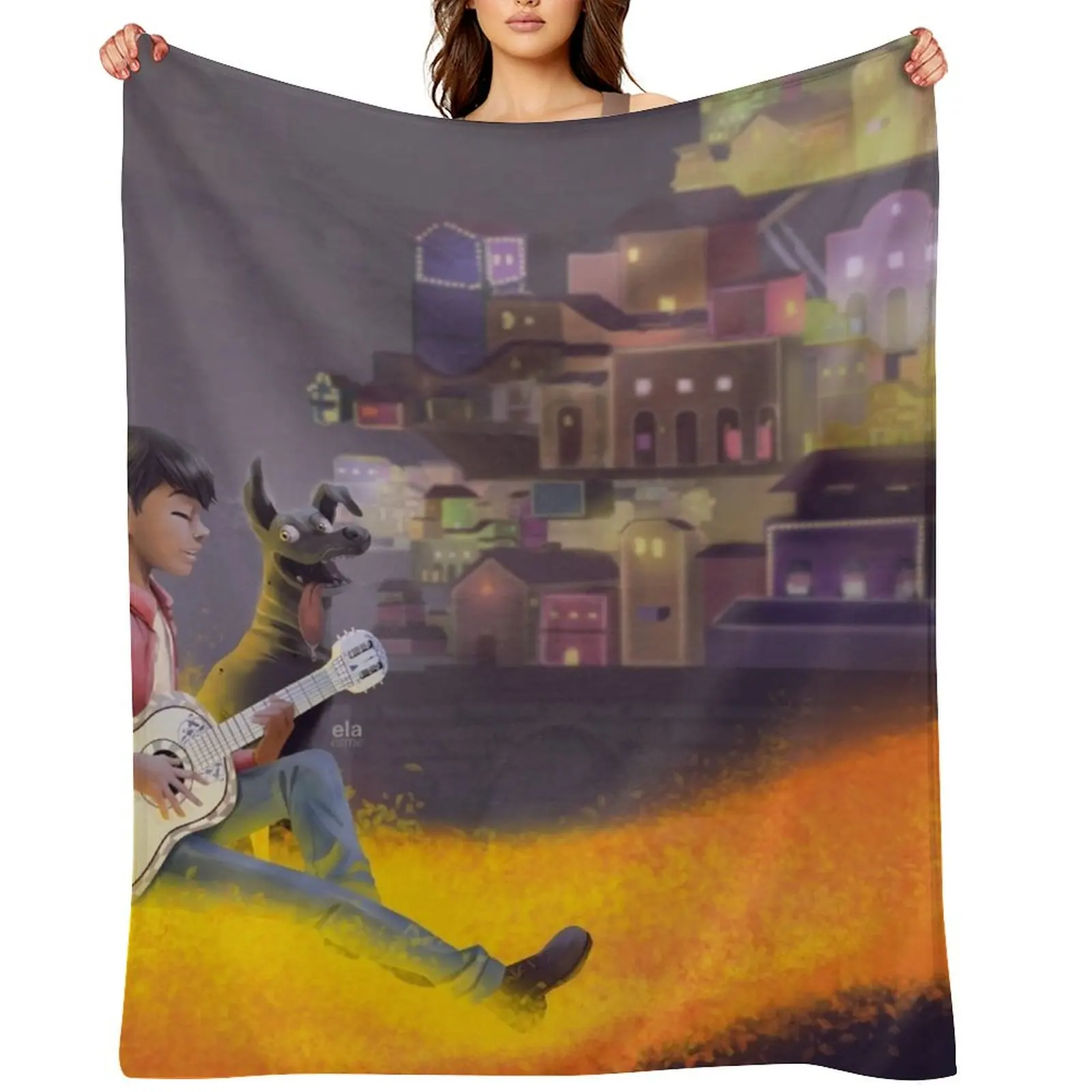 

Miguel and Dante - Coco Throw Blanket For Decorative Sofa Stuffeds Blankets For Baby Bed covers Blankets