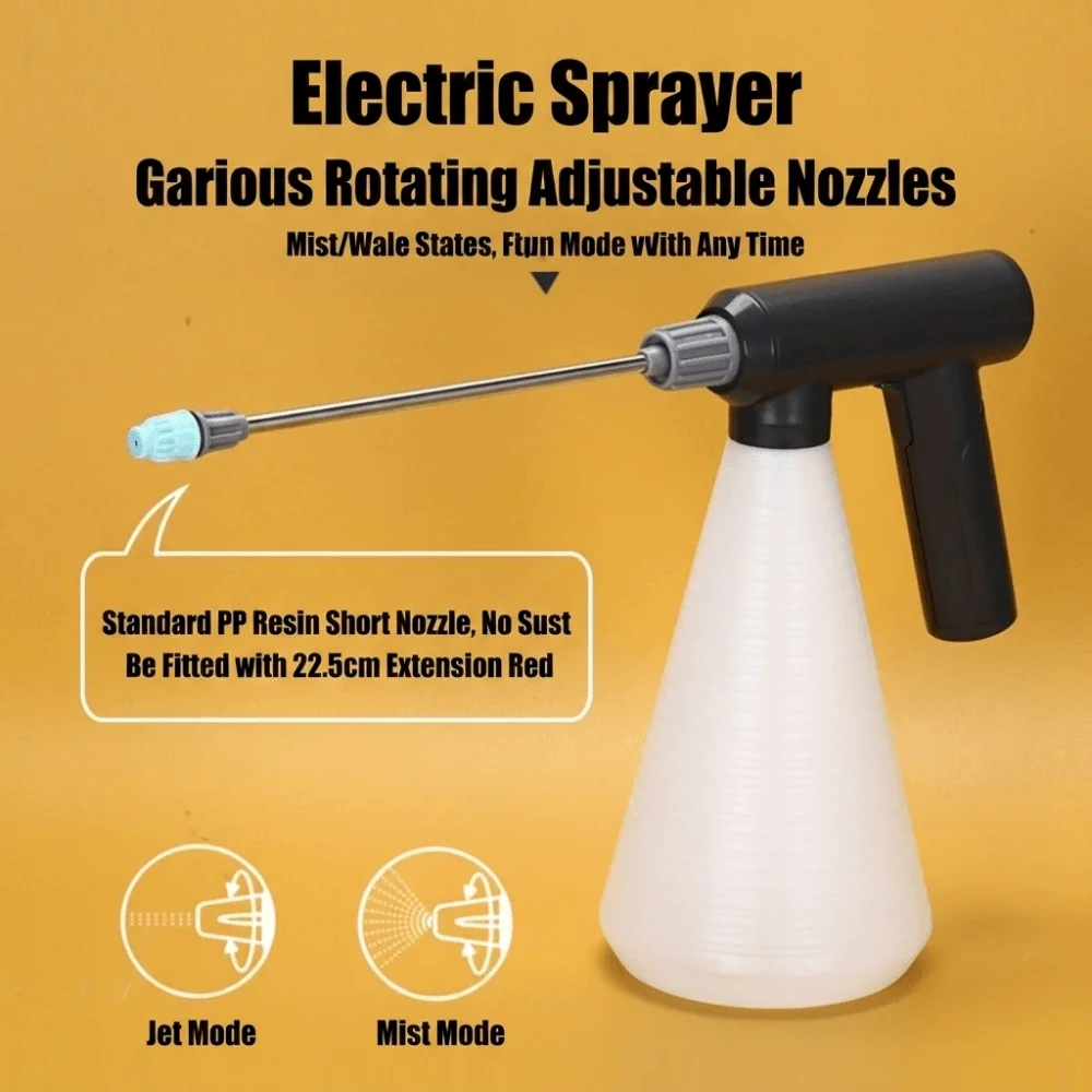 Portable Automatic Spray Bottle Universal Hand-Held Garden Sprayer Device Rechargeable Adjustable Electric Sprayer