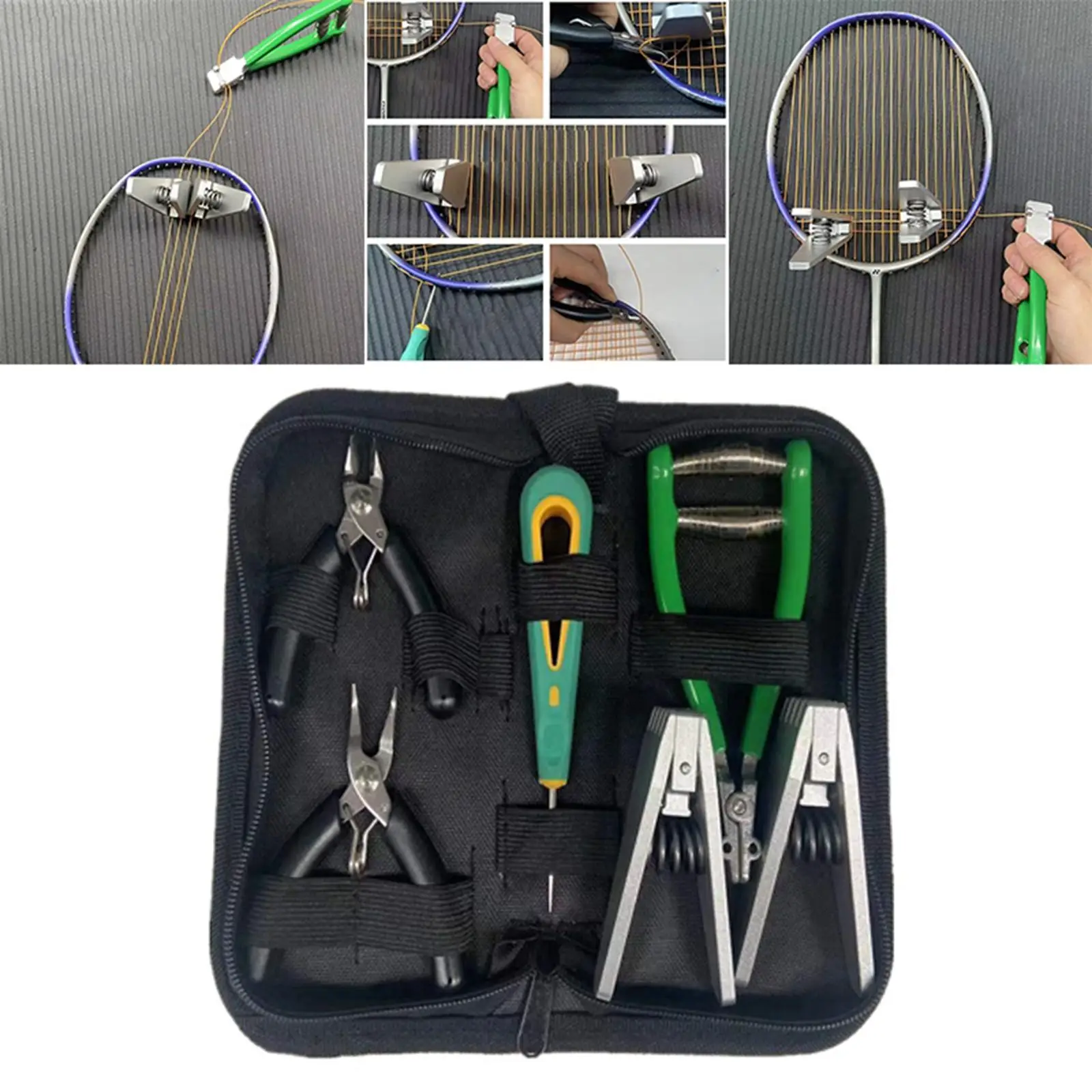 Pro Starting Stringing Clamp Tool Kit for Badminton Squash Tennis Racket