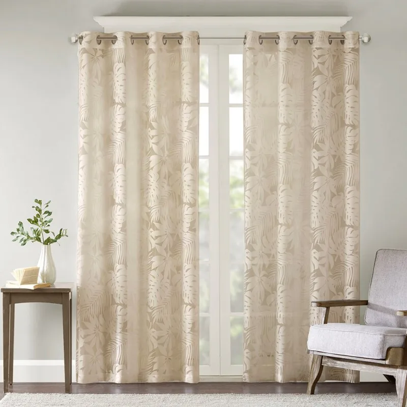 

Palm Leaf Burnout Window Sheer Natural 50x63