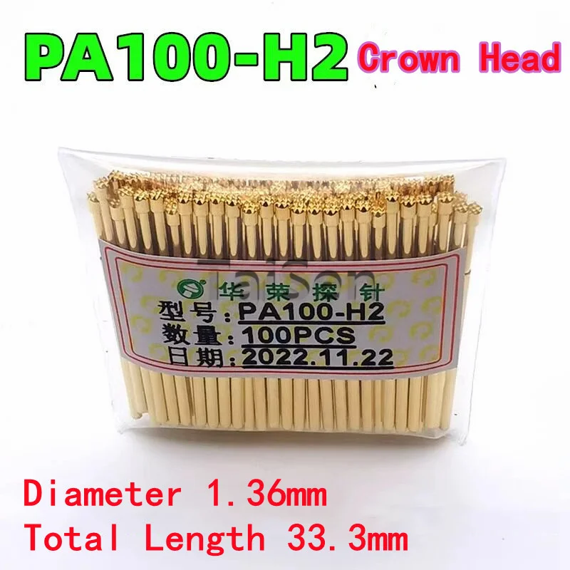 10-100PCS P100 Huarong Test Probe PA100-B1 H2 A4 F E G H5 M3 J LM 1.36 Test Pin Spring Test Probe PA100-A2 Concave Head Crown
