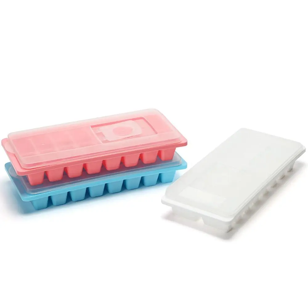 16 Lattice Plastic Ice Lattice Ice Cube Tray With Lid Assorted Reusable Ice Cube Tray Easy Refill Stackable