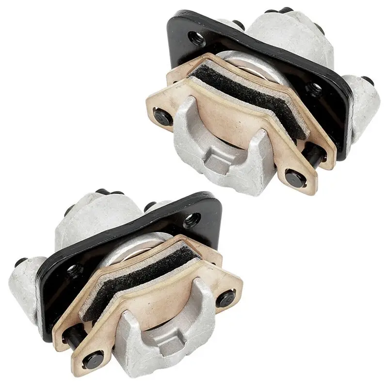 AB96-1 Pair Front & Rear Brake Caliper W/Pads Silver Metal For Atv Arctic Cat Alterra 250 300 350 400 450 500 550 650 700 1000