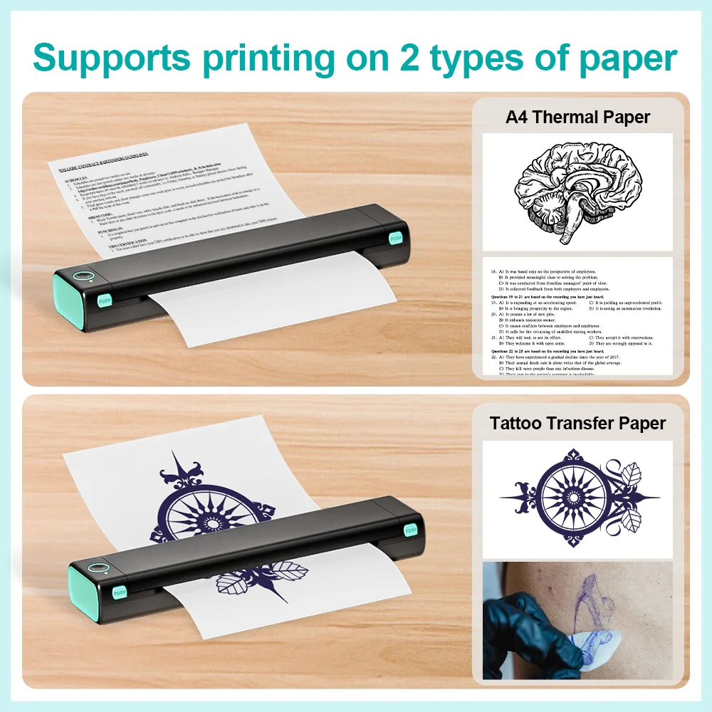 Tattoo Paper A4 Thermal Tattoo Transfer Printing Tattoo Printing Paper Works in Phomemo M08F-A4 Printer P831 Printer