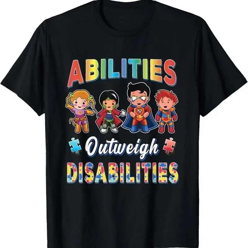 Autism Awareness Boy Abilities Outweigh Disabilities Teacher T Shirt