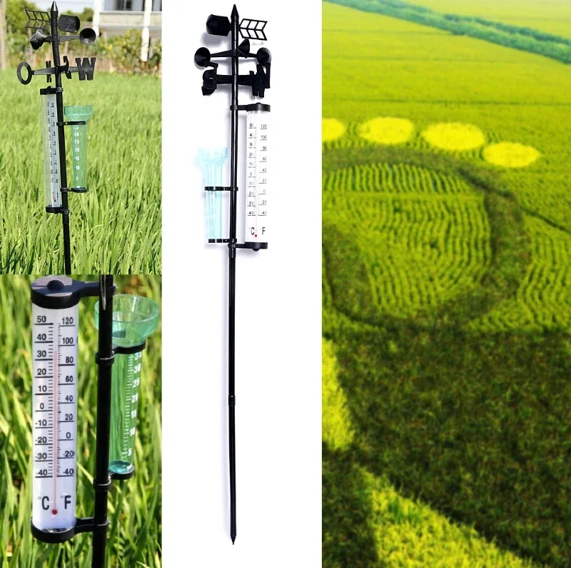 Garden Outdoor Meteorological Measurer Vane Tool Wind Rain Gauge