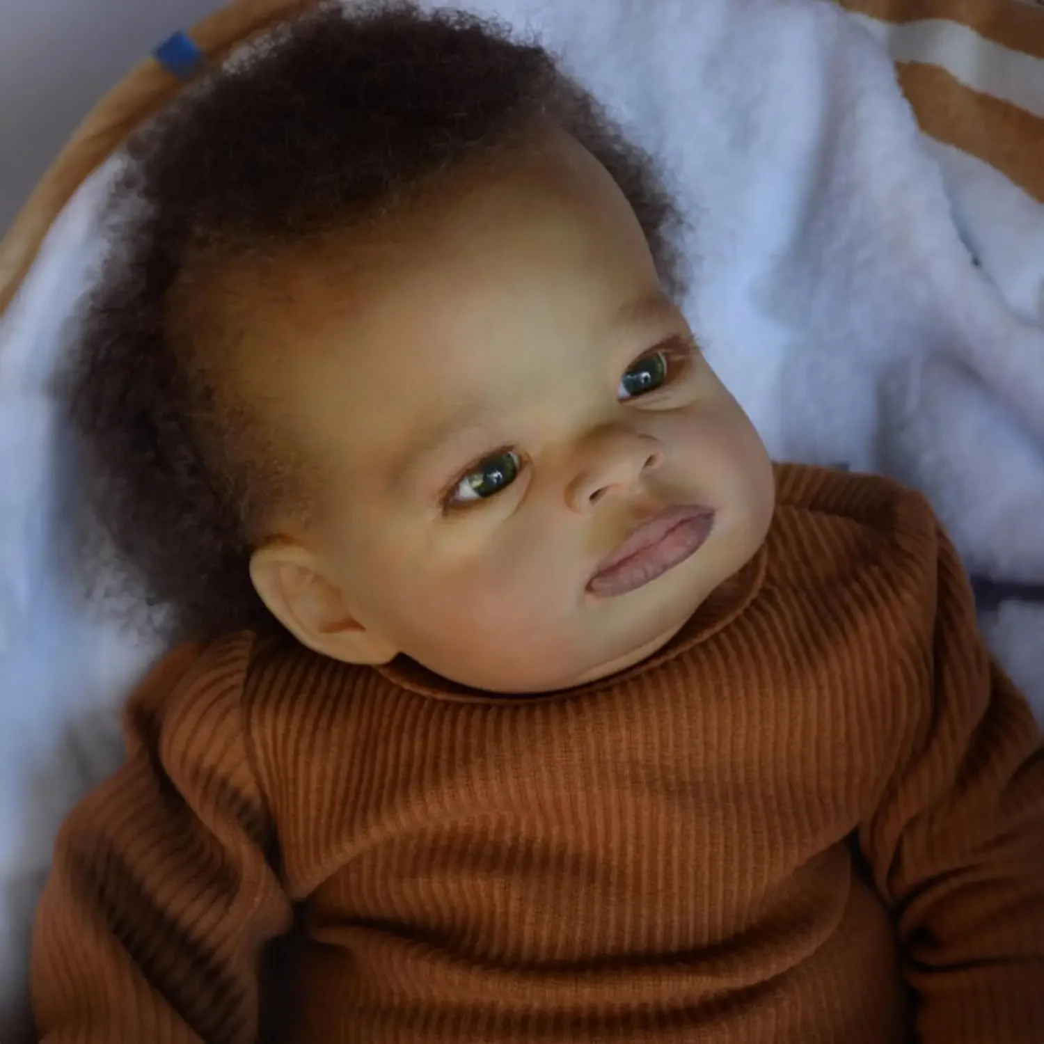 

Risbecko 20-дюймовая реалистичная черная кукла реборн-кукла афро-американская мягкая тканевая кукла-подарок на день рождения/Рождественский подарок