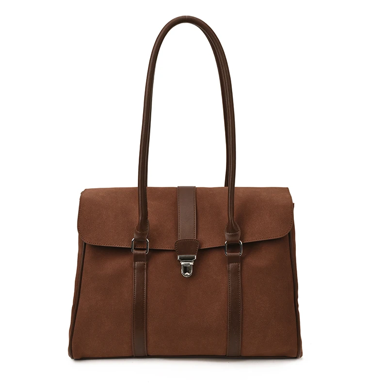 

Женская сумка в стиле ретро, матовый портфель, сумка, новинка 2025 года, сумка на одно плечо, подмышки, большая вместительная женская сумка-тоут