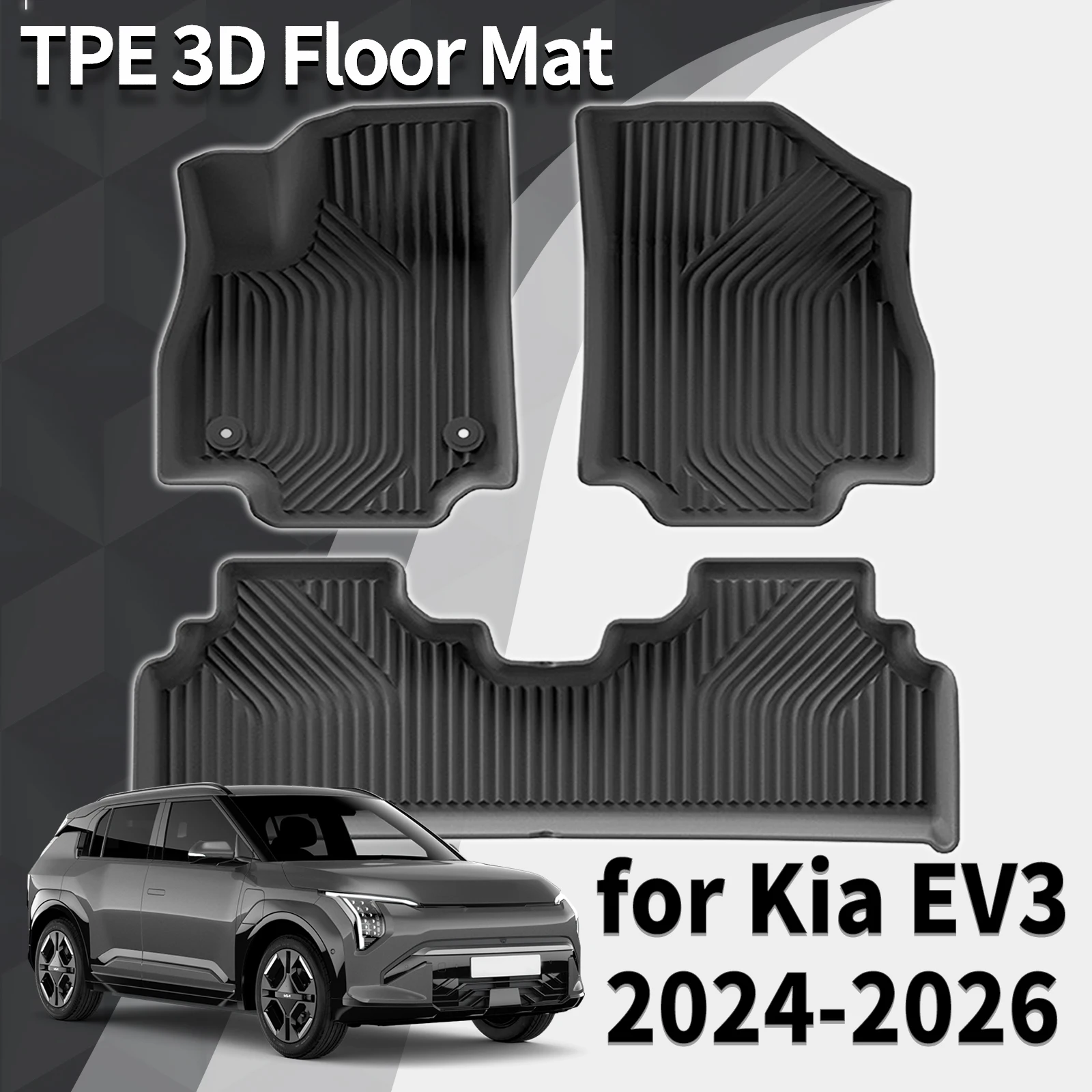 

for Kia EV3 2024 2025 2026 GT High Elasticity TPE Car floor Mats pad Wear-Resistant Easy Maintenance Accessories