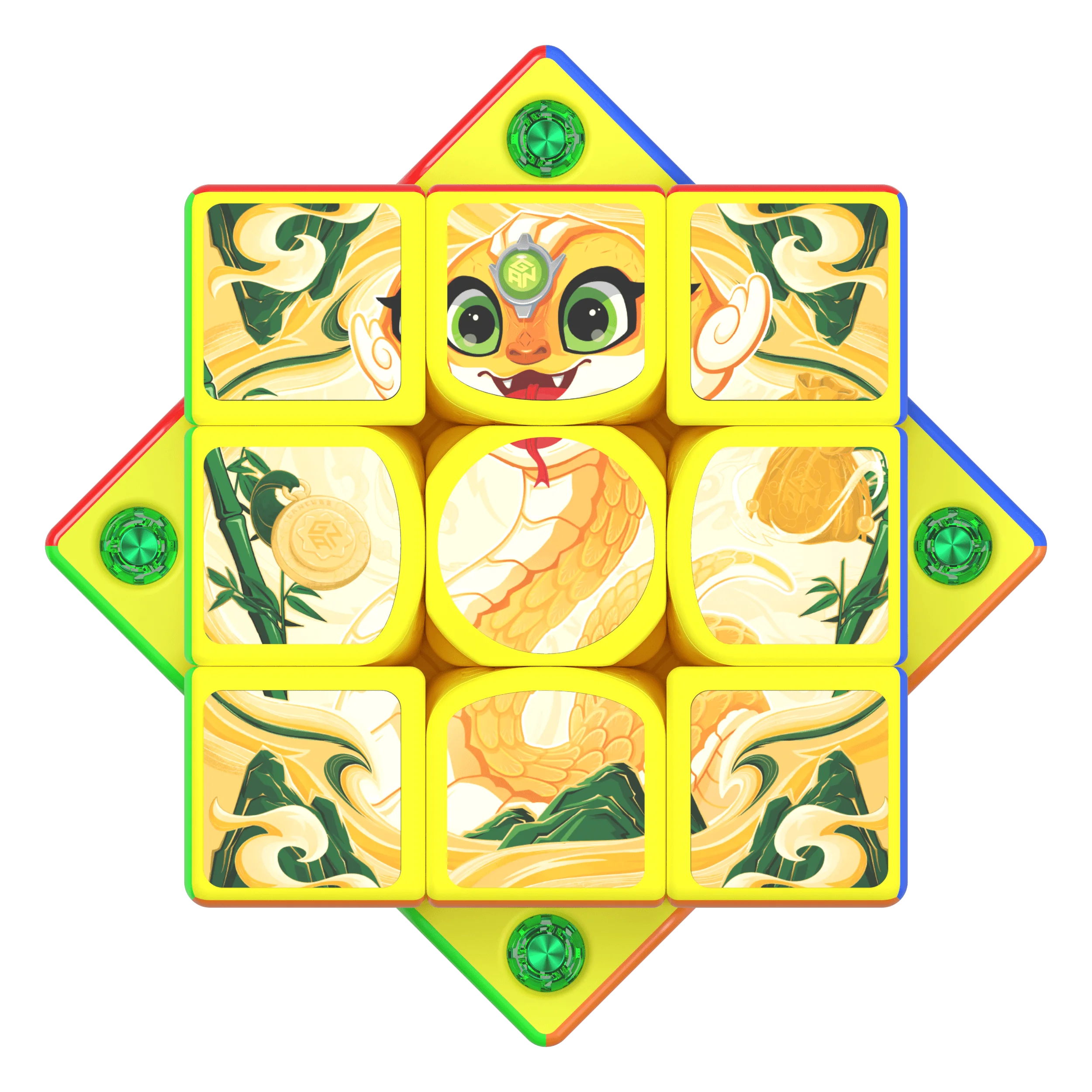 طبعة محدودة!!! [ECube] GAN356M E 3x3x3 المغناطيسي الأفعى العام القمري الخاص المكعب السحري 3x3 سرعة GAN356M E لغز لعبة GES