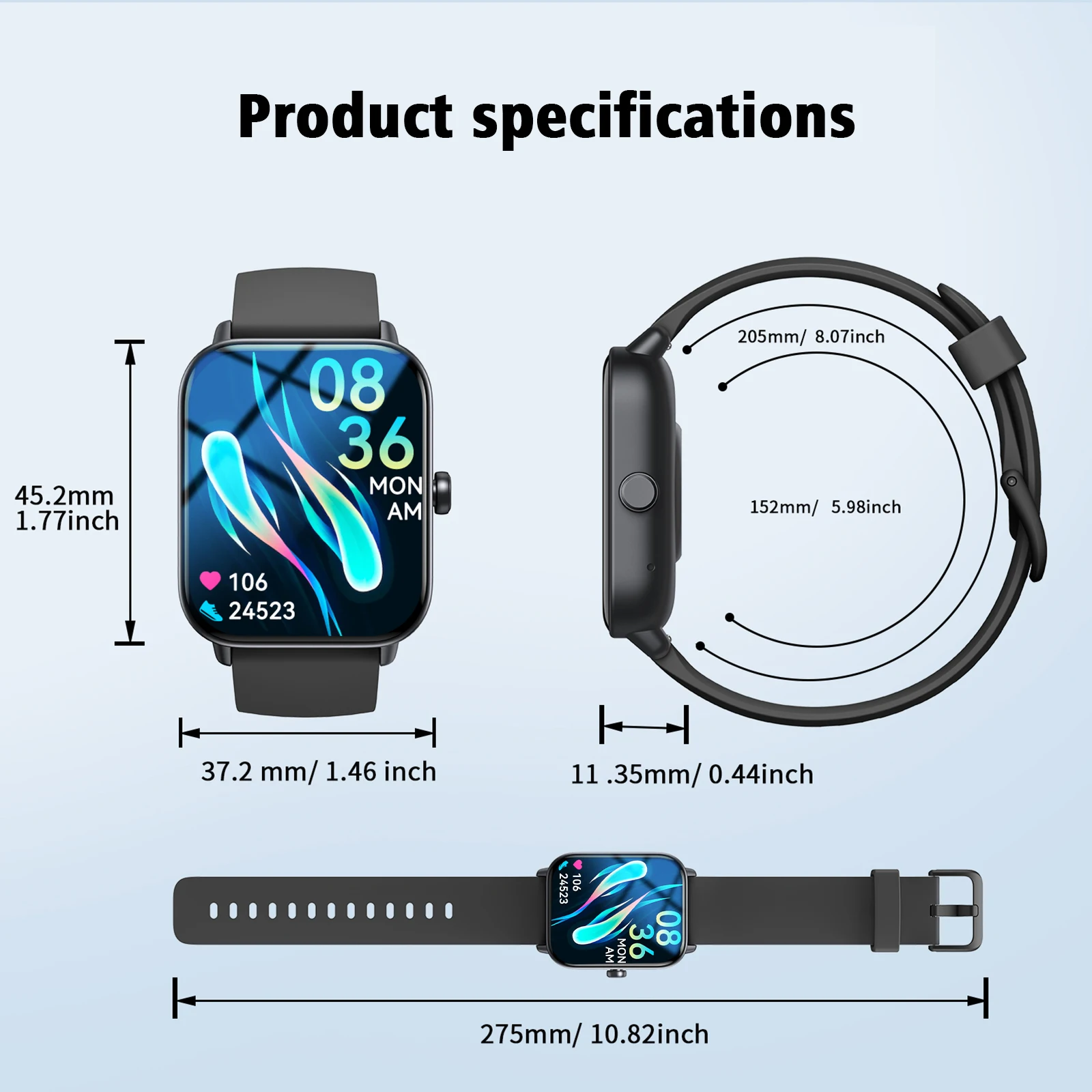 Smartwatch, Bluetooth Calling, Multiple Sports Modes, Alexa Voice Assistant, Message Reminders, Compatible with IPhone/Android