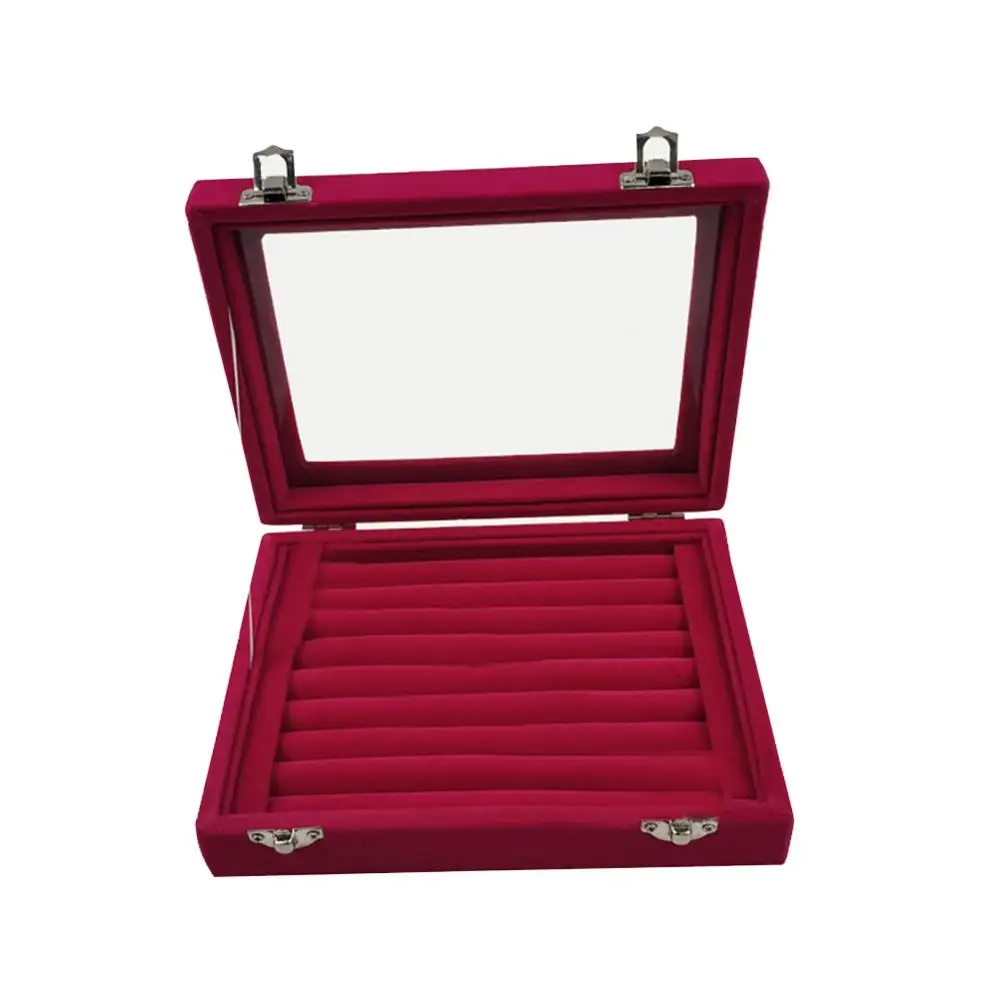 Velvet Portable Jewelry Storage Box Organizer Display Earring Ring Storage Tray Box Case Jewelry Packaging