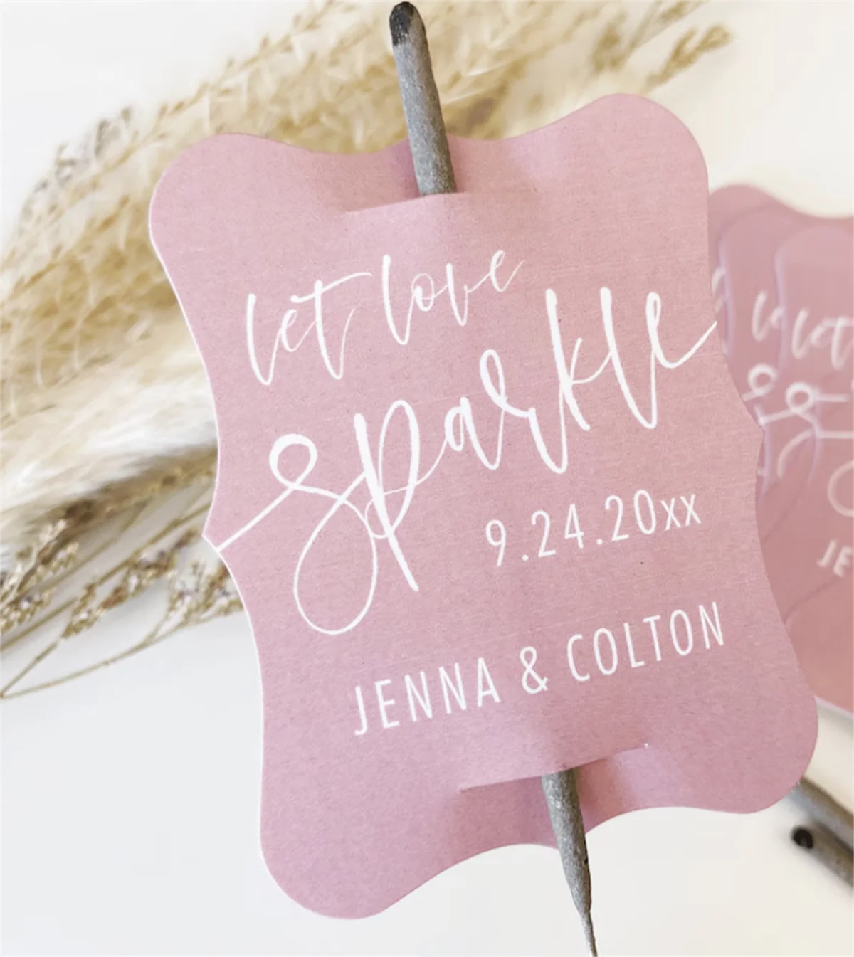 50pcs Boho Wedding Sparkler Tags, Sparkler Sleeves, Personalized Sparkler Tags, Unique Sparkler Tags, Wedding Sparkler Send Off,