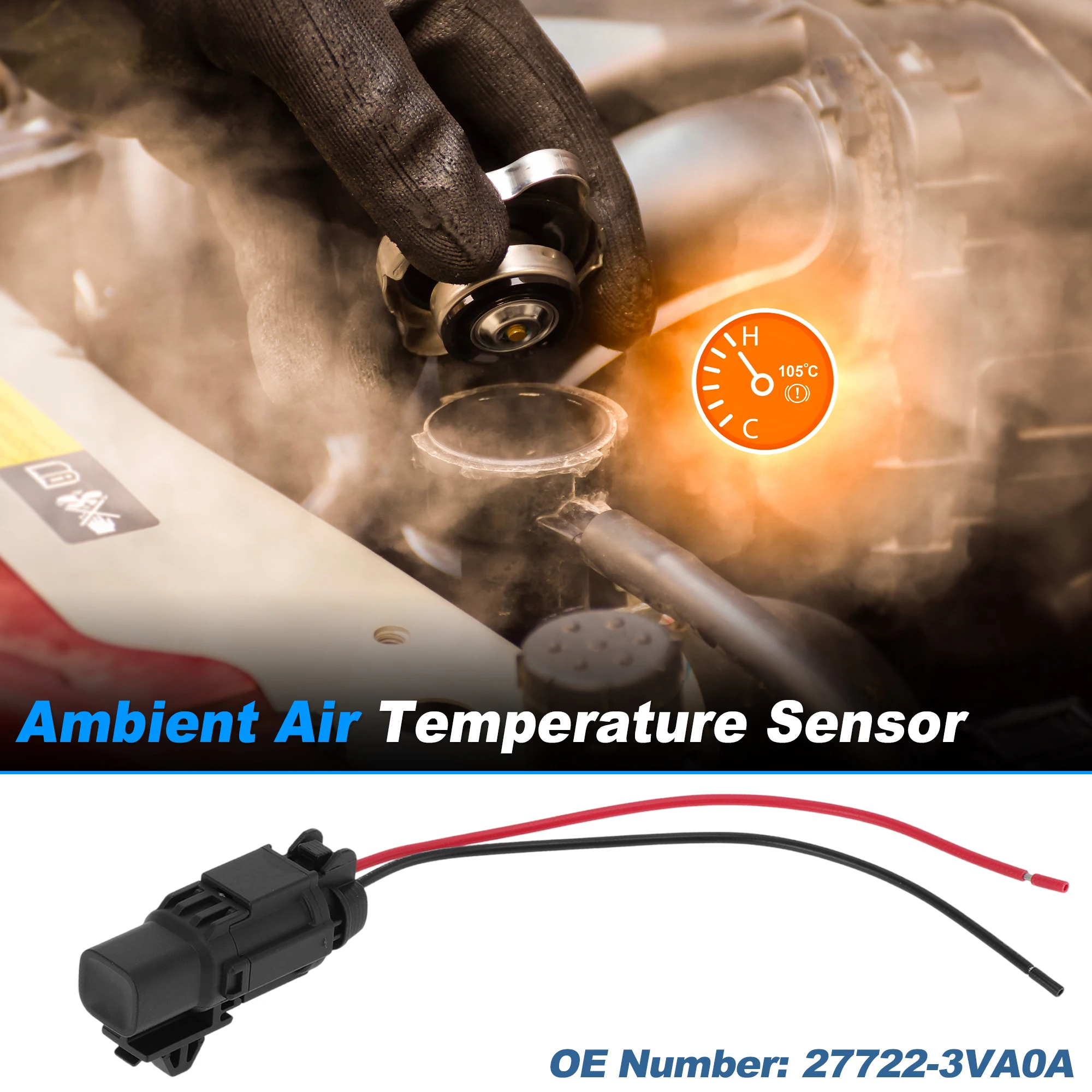 UXCELL No.27722-3VA0A Ambient Air Temperature Sensor with Connector Pigtail Plug for Nissan 350Z 2003-2008 for Nissan Rogue 2015