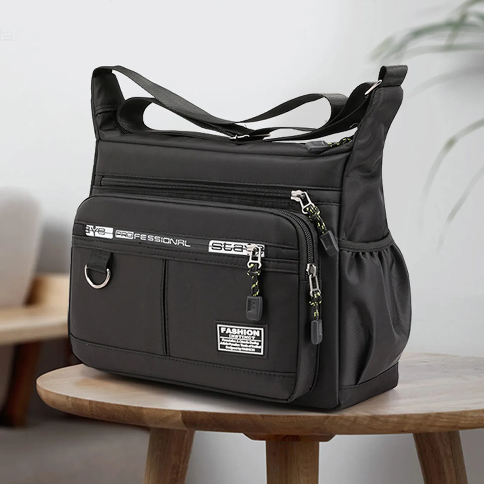 Men'S Waterproof And Wear-Resistant Messenger Bag With Multiple Pockets And Large Capacity Shoulder Bag Casual Business Bag Male