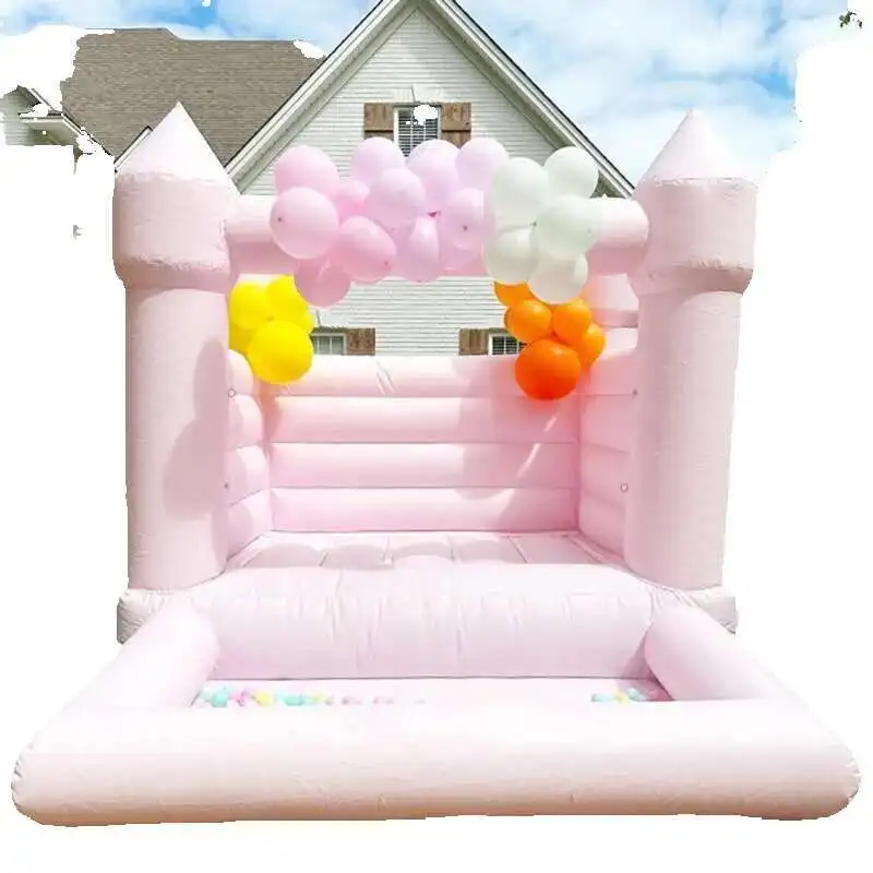 Green Pink Blue Black PVC Kid Iatable Jumping Castle Bounce Houses With Ball Pool Outdoor Children Parties Game Bouncy House
