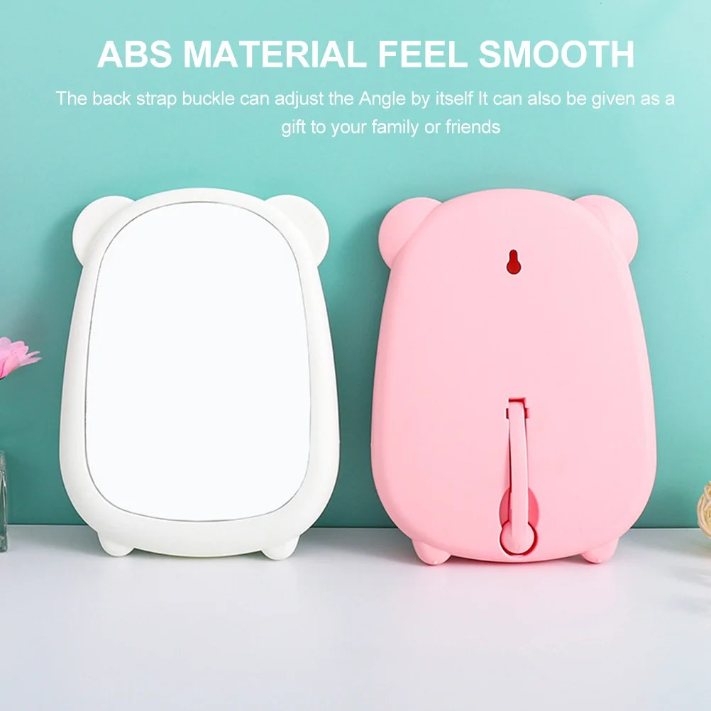 

Lightweight Desktop Makeup Mirror Folding Portable Cartoon Tabletop Mirror for Girls Dressing Desk Use