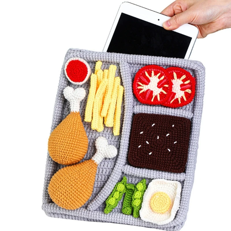 Prato jantar estojo para laptop conjunto crochê para iniciantes com instruções passo a passo acessório tricô