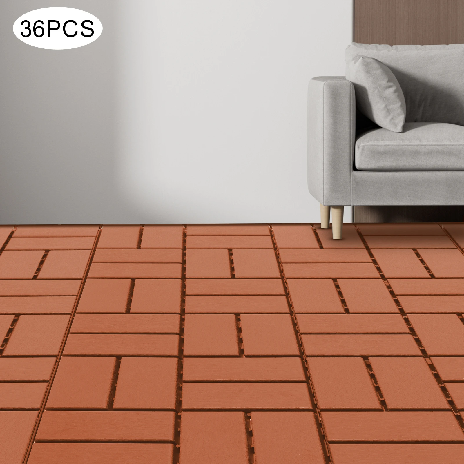 

12"x12" Interlocking Decking Tile Outdoor Use Plastic Interlocking Deck Tiles 36 Pack Outdoor Patio Flooring