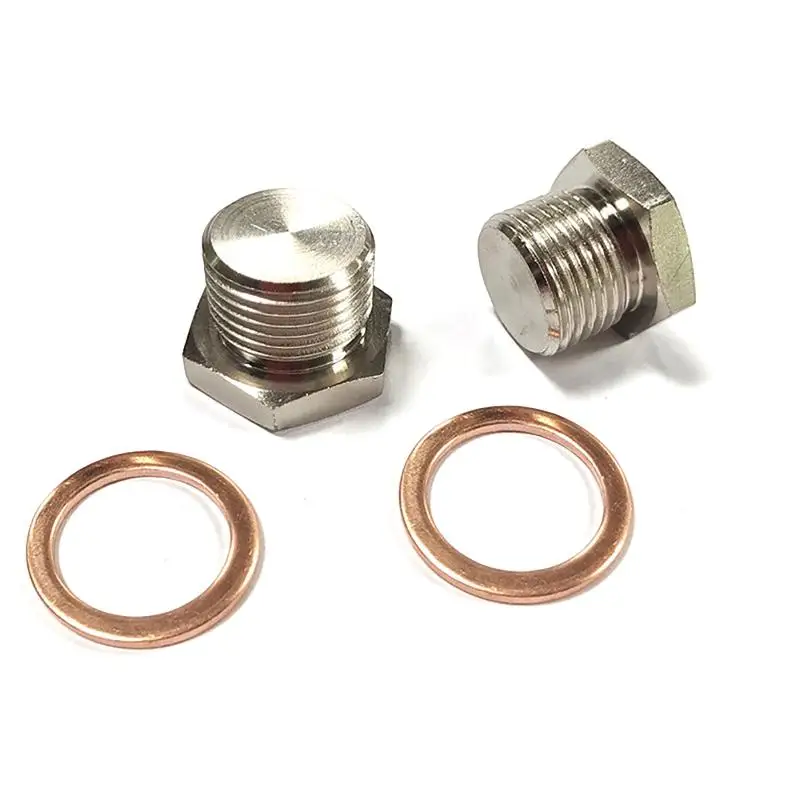 .New Sale.OD Exhaust Pipe Fitting Flathead Screws Lambda Converter O2 Oxygen Sensor Plug Universal Thread M18*1.5