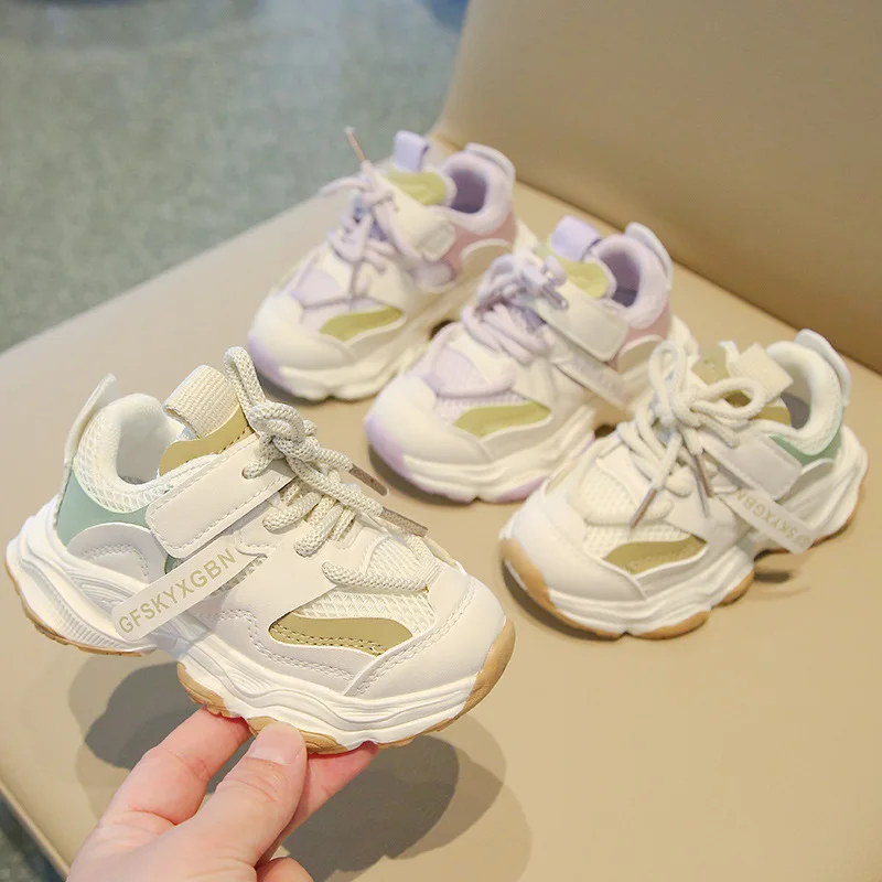 

Children's Sneakers2024Spring and Autumn New Boy White Shoes Mesh Baby Girl Daddy Shoes Soft Bottom Leisure Baby Shoes