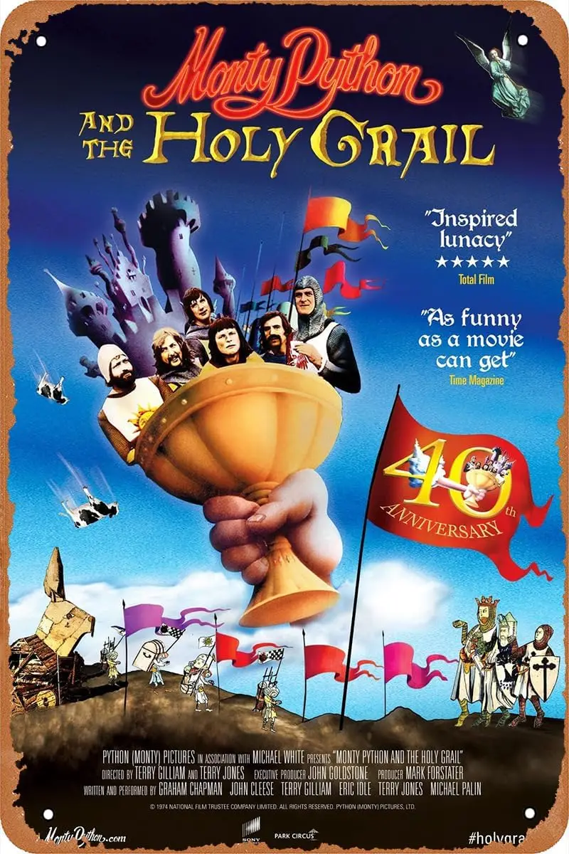 Металлическая винтажная вывеска в стиле ретро, жестяная вывеска, Монти питон и Святой грейл, забавный кинопостер для дома, настенное искусство, декор для кафе, бара, гаража, Зиг