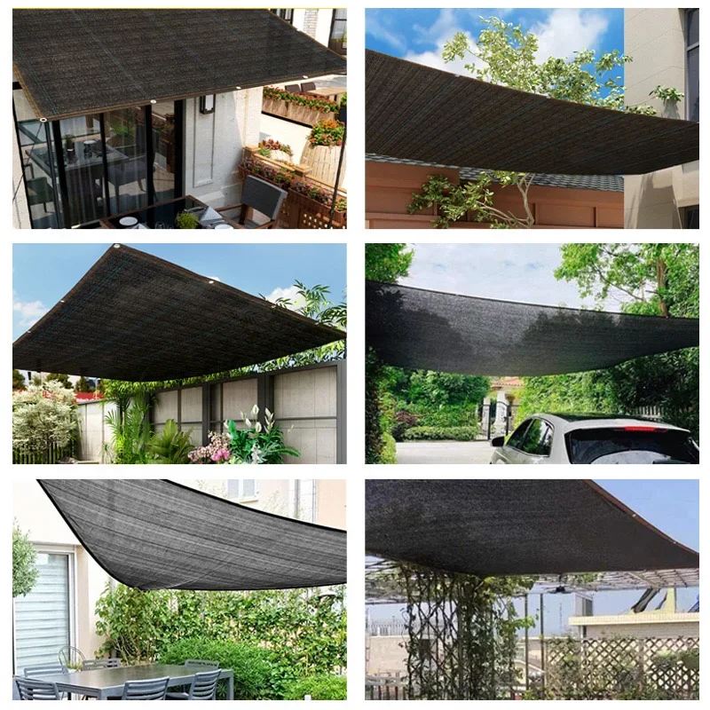Black Sunshade Net, Plant Shading, Greenhouse Cover, Mesh Fence, Privacy Screen, Garden Sun Shed, Outdoor, Anti-UV, 80 ~ 85%