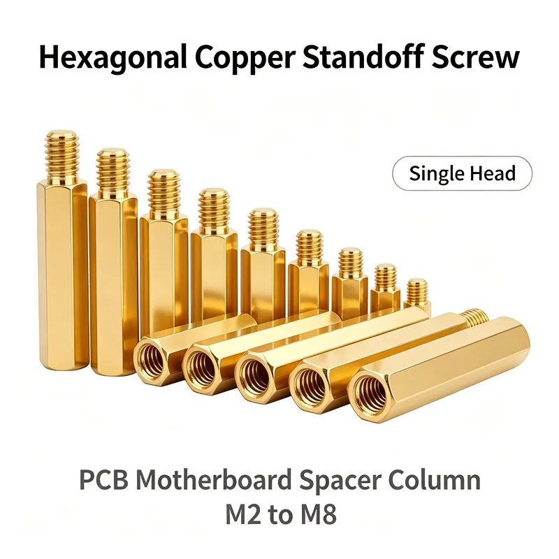 Single Head Hexagonal Copper Standoff Screw PCB Motherboard Spacer Isolation Column M2 M2.5 M3 M4 M5 M6 M8