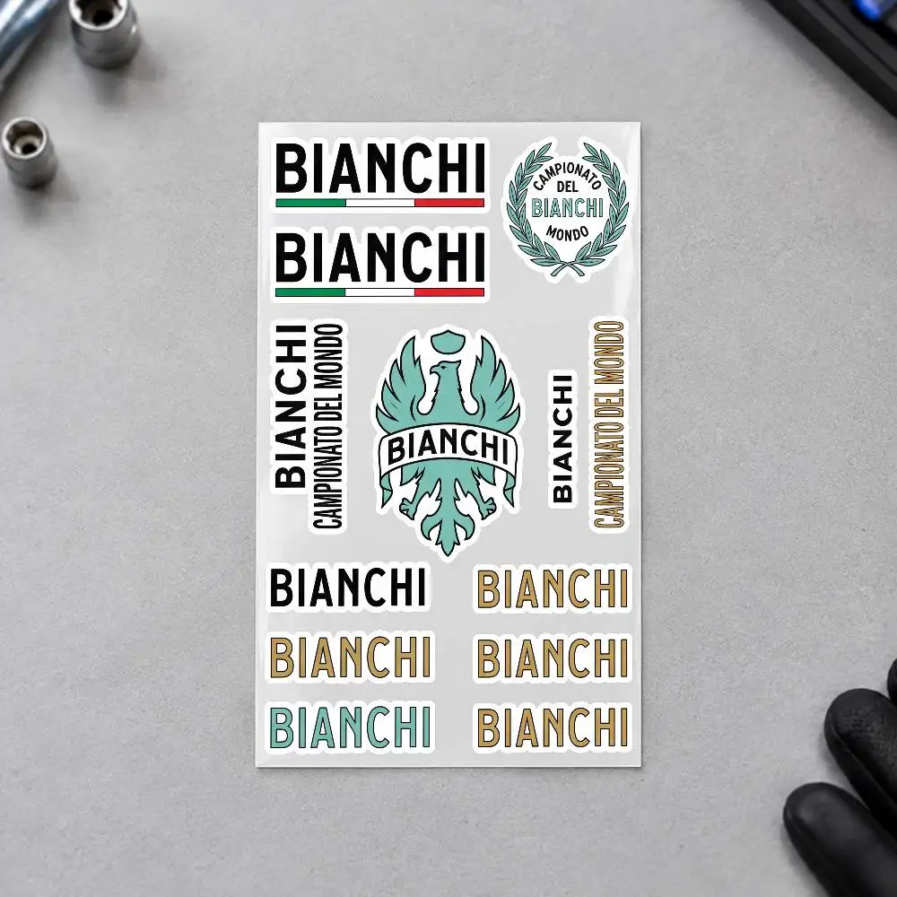 B-BIANCHI Motorcycle Decal Sticker Kit Reflective Graphics For Helmet Tank Fairing Body Custom Bike