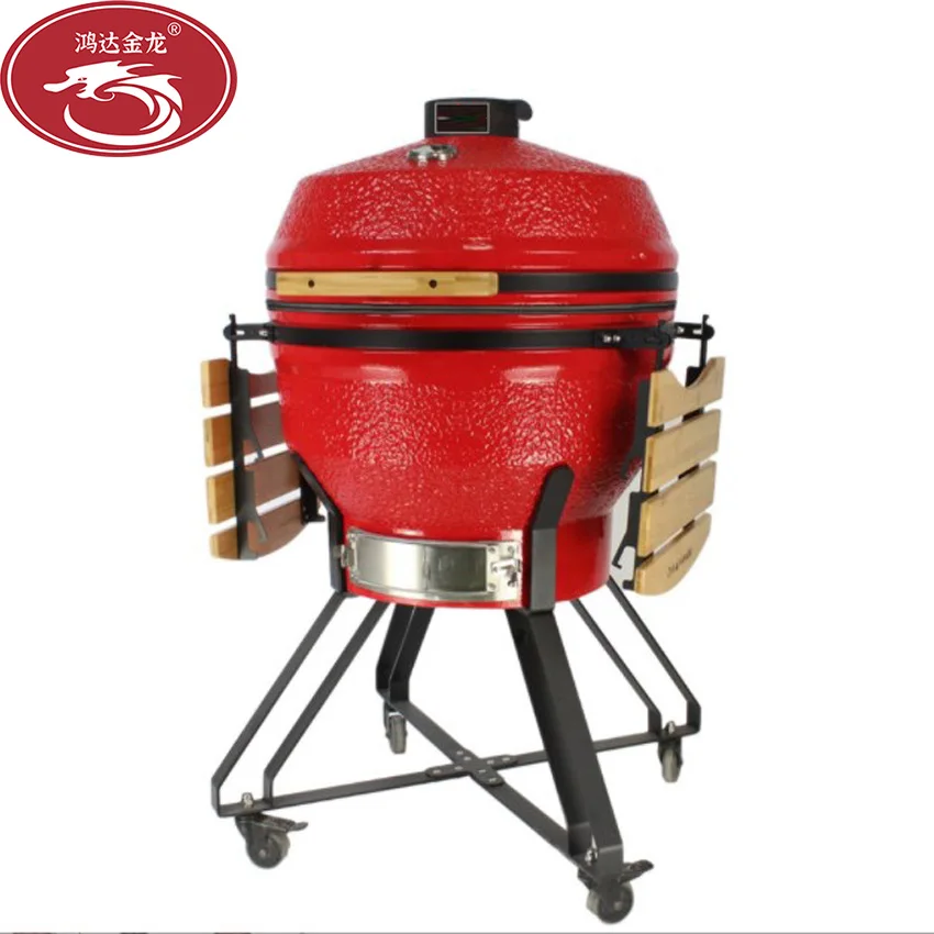 German Ceramic Charcoal Kamado Grill Oven Green 16 21 22 Inch Kamado Grill Bbq Blue With Bamboo Table