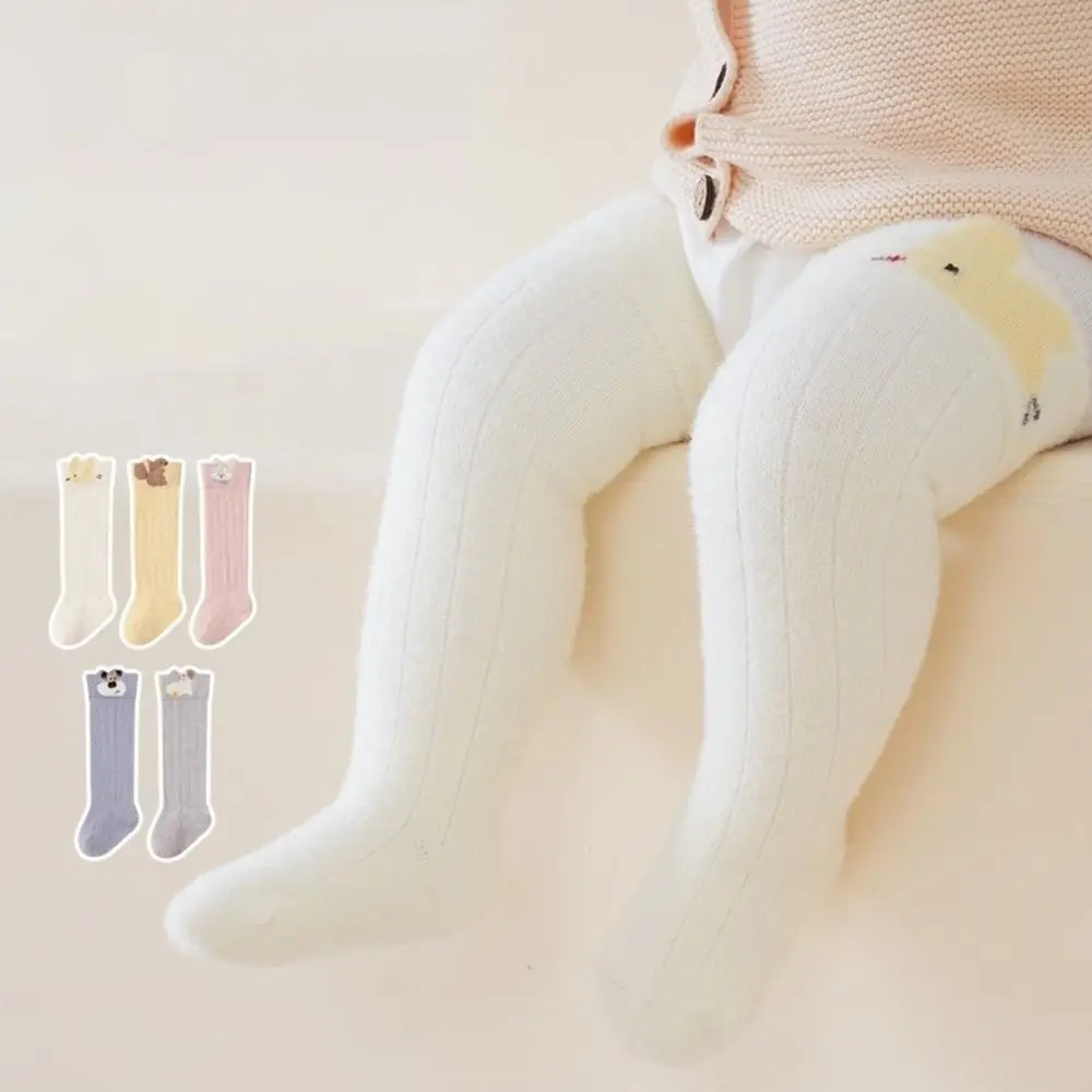 

Милые теплые гольфы, мягкие эластичные длинные носки для новорожденных, утепленные гетры с героями мультфильмов для детей 0-3 лет