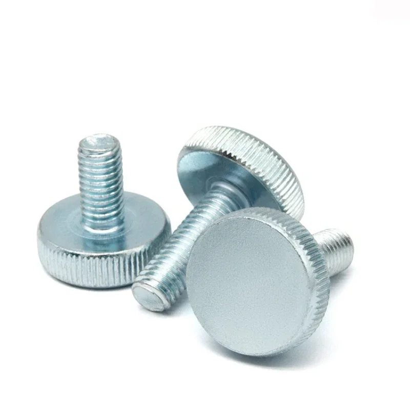 M3 M4 M5 M6 M8 M10 Carbon Steel Knurl Flat Head Hand Tighten Thumb Screw Curtain Wall Glass Thumb Bolts
