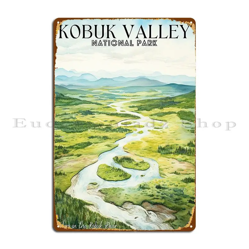 Kobuk Valley National Park Meanders In The Kobuk River Metal Sign Wall Mural Home Wall Mural Printed Club Tin Sign Poster