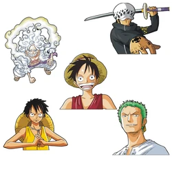 ONE PIECE Anime Reflective Sticker Cartoon Monkey D Luffy Roronoa Zoro Nami Sanji Car Decoration Sticker Children's Toy Gift