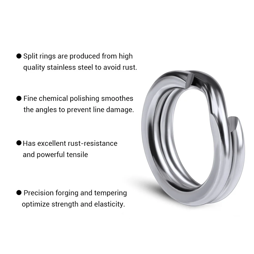 Stainless Steel Split Ring Fishing Double Oval Split Ring Solid Ring Accessories For Fishing Hook Snap Lure Swivel