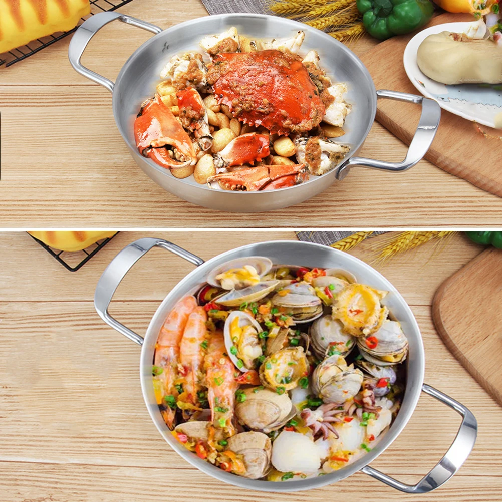 

Stainless Steel Seafood Pot Mini Pouring Camping Portable Pan Sauce Fry Small Pots for Cooking Frying