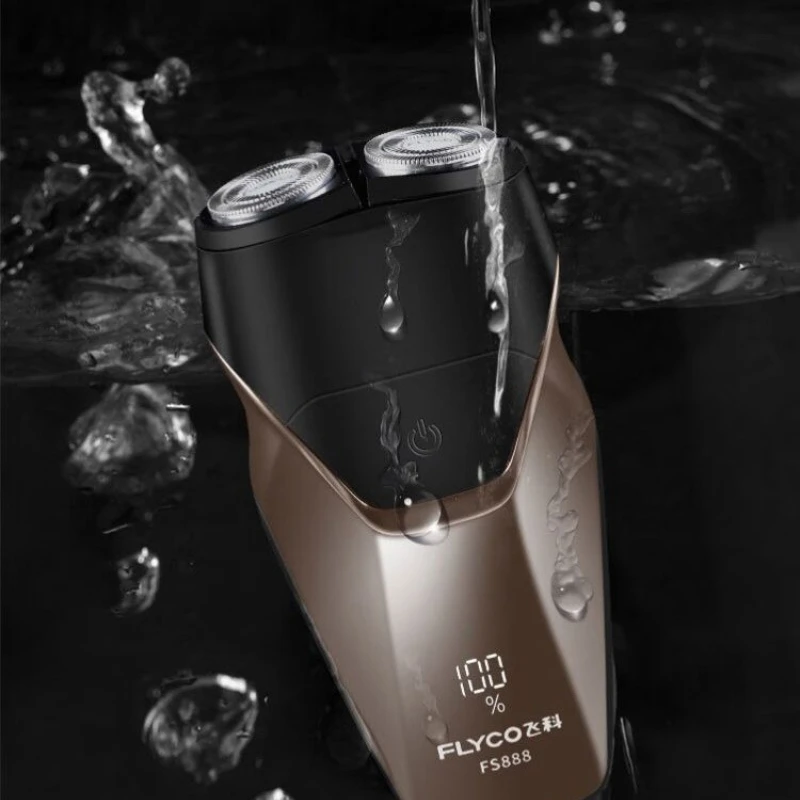 ماكينة حلاقة كهربائية صغيرة محمولة للرجال من Flyco FS888 ماكينة حلاقة ذكية جديدة مضادة للقرص IPX7 مقاومة للماء سعة شحن عرض الحلاقة