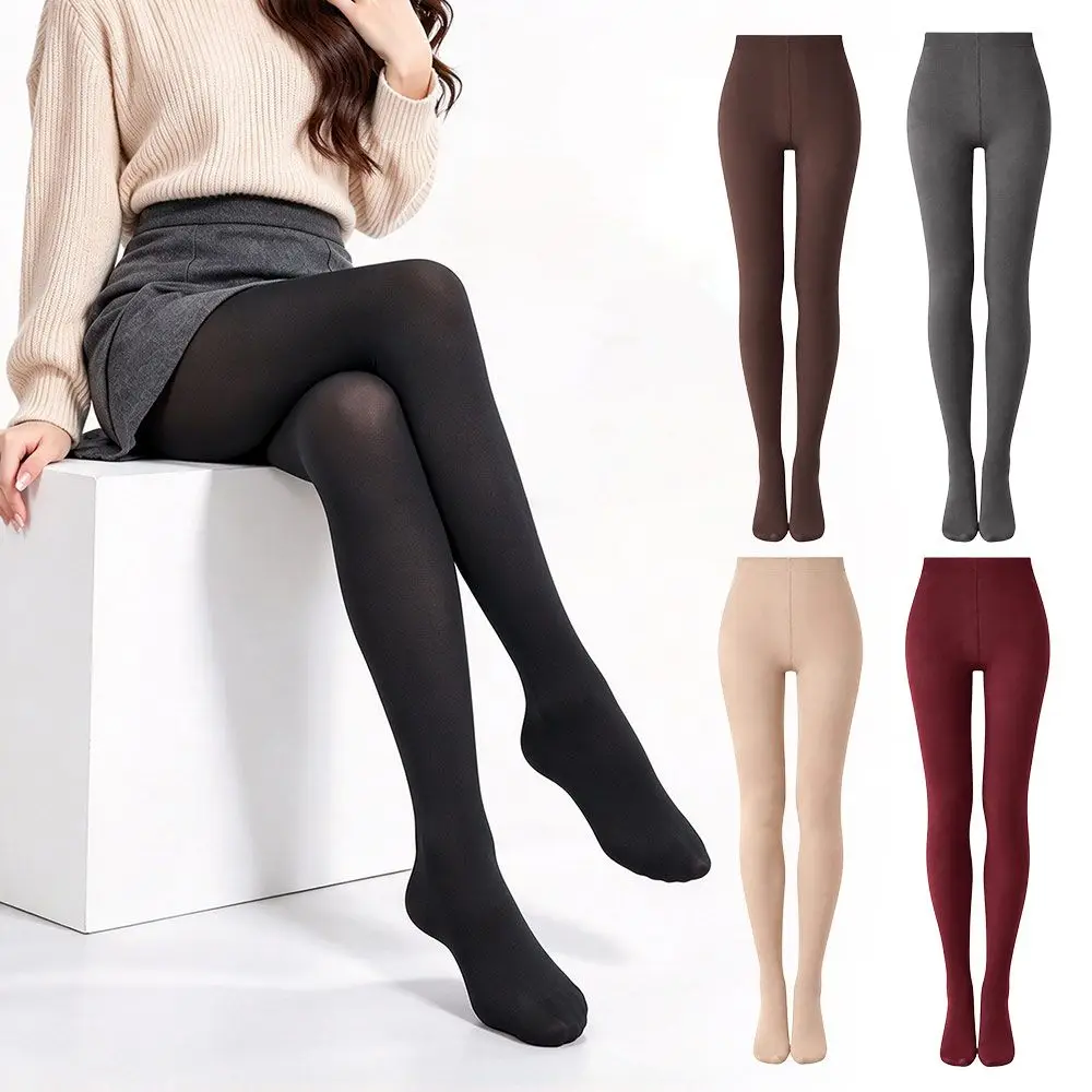 High Quality Elastic Winter Velvet Leggings Thin High Waist Thermal Leggings Keep Warm Solid Color Women's Pantyhose for Women