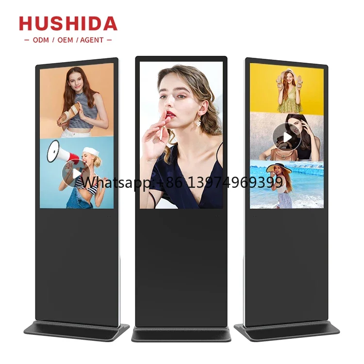 Digital Interactive Kiosk 55 Inch Touchscreen Lcd Vertical Horizontal Advertising Screen Information Kiosk