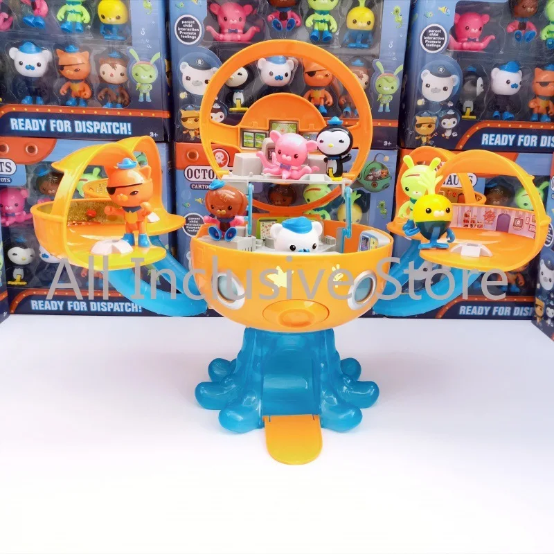 2025 New Original Octonautas TV Cartoon Children's Sound and Light Toy Ornament Octopus Castle Manta Fish Boat Diving Set Gifts
