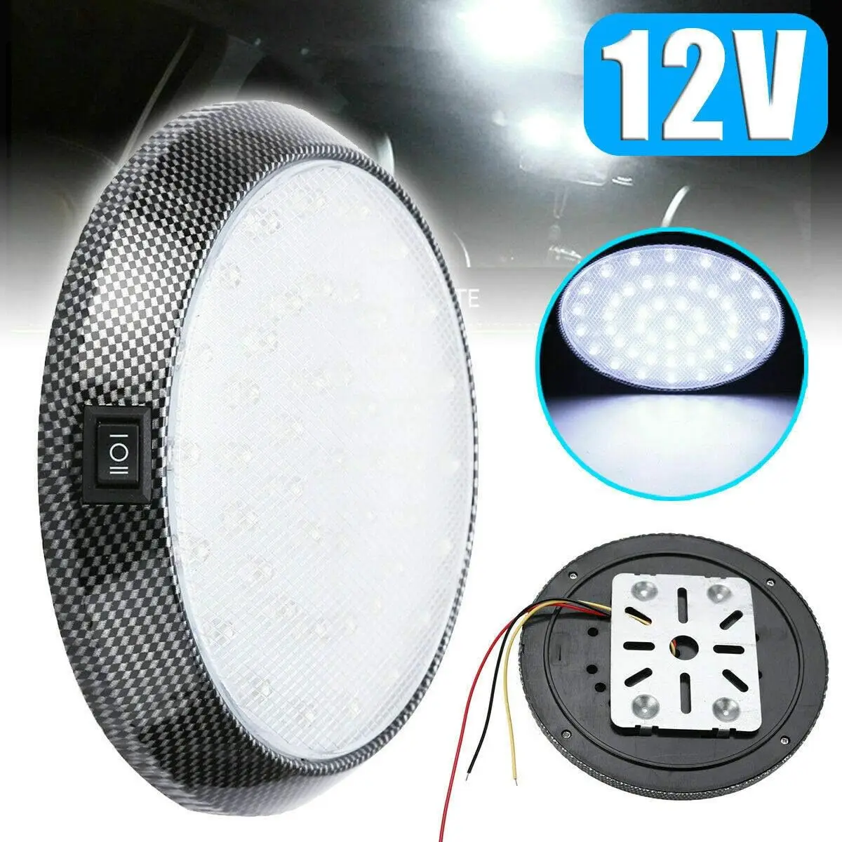 12V Car  LED Interior Reading Light Roof Ceiling  Lamp Dome Light For Homes Trucks Caravans Buses Boats Roof Light