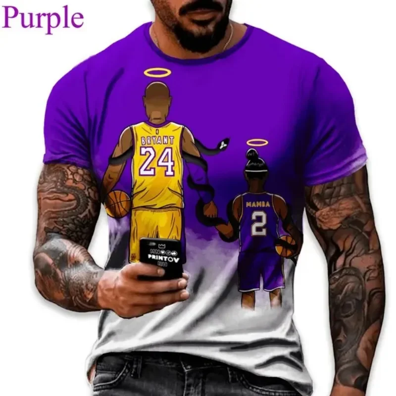 Kobe Trend Latest Style Basketball Star 3D Printing T-shirt Men and Women Style Short-sleeved T-shirt Cosplay Men's Clothing