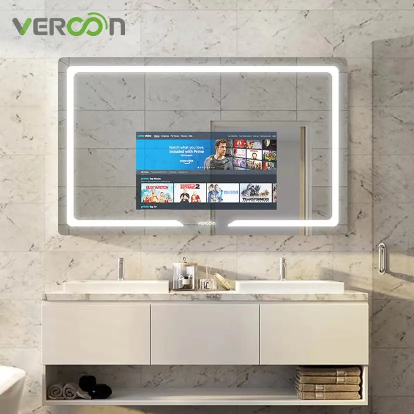 Vercon Smart Bathroom Mirror Magic Android Mirror TV 21.5inch Screen Bluetooth Wifi YouTube Speakers Health Tracking 1200*800mm