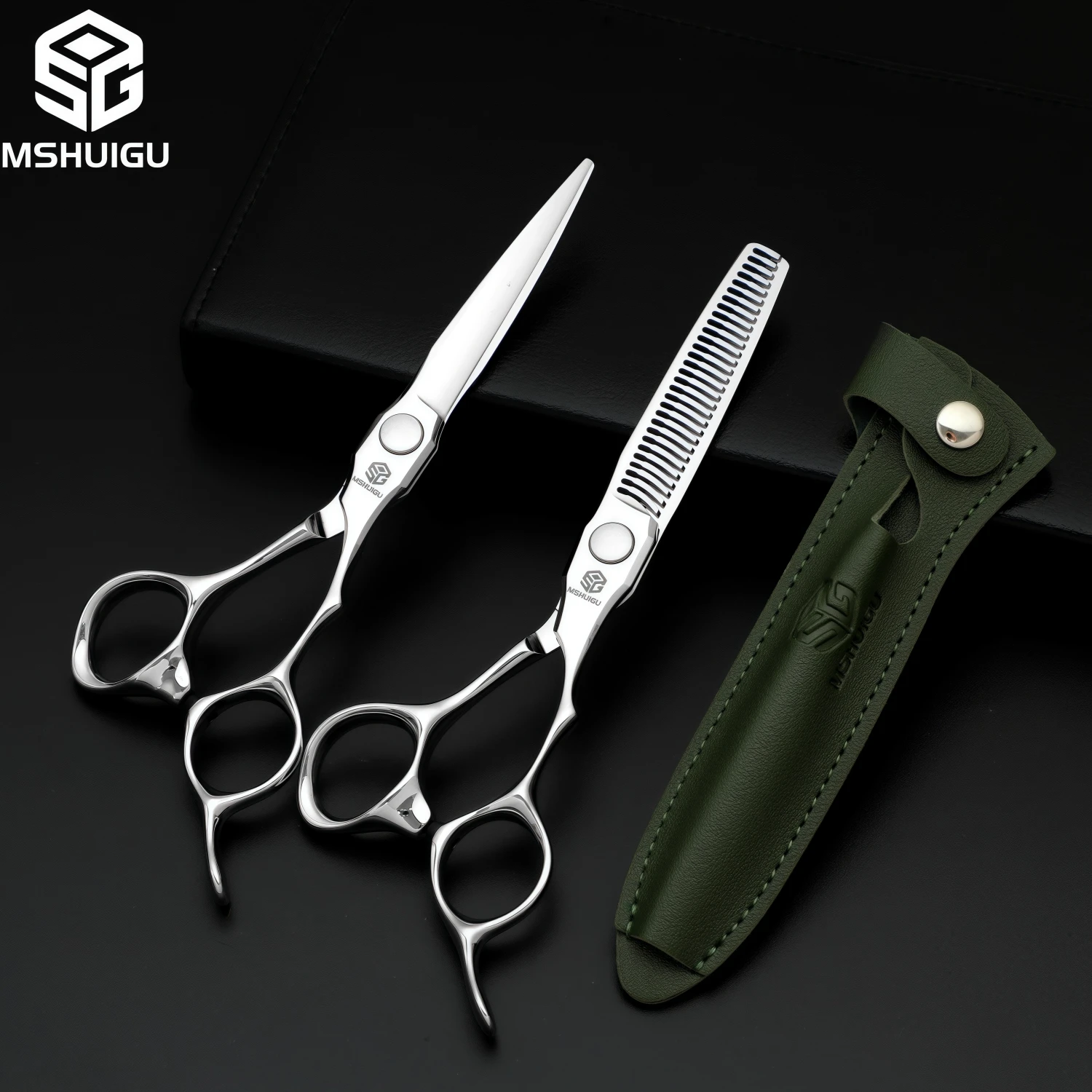 MSHUIGU Professionelle Haarstrukturschere, gebogene Klinge, kann Schere, Friseurschere, Werkzeugzubehör, Japan vg10 Stahl, 15,2 cm verschiebbar – Detail 25