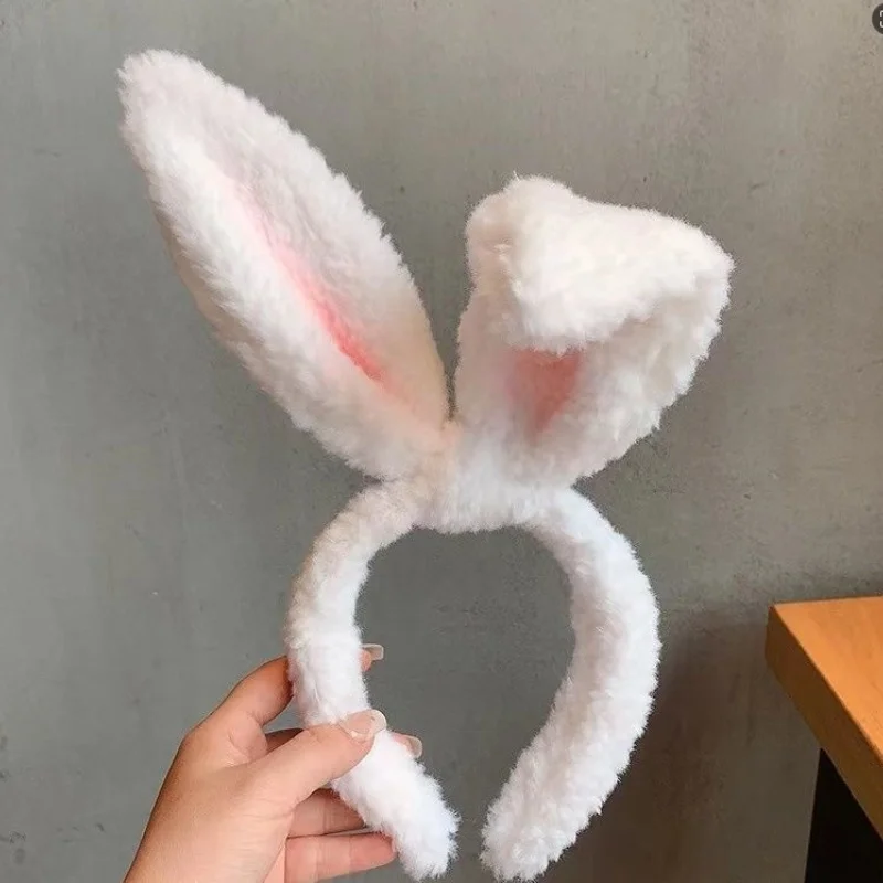 Rabbit Ear Hairband for Women Plush Headband Bunny Ears Hair Hoop Long Ears Headwear Bunny Headress Girls Cosplay Hair Accessory